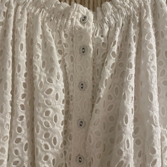 Astr The Label Desi Off The Shoukder Smocked Eyelet Mini Dress - Picture 6 of 9